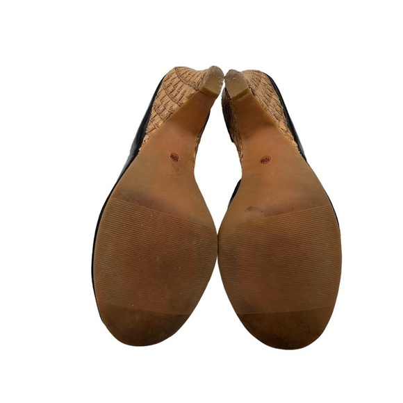 MICHAEL Michael Kors Black Patent Peep Toe Espadrille Wedge Heels Size 10 Womens - Picture 9 of 9